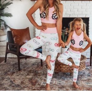Flexi Lexi cat print yoga pants set top and bottom